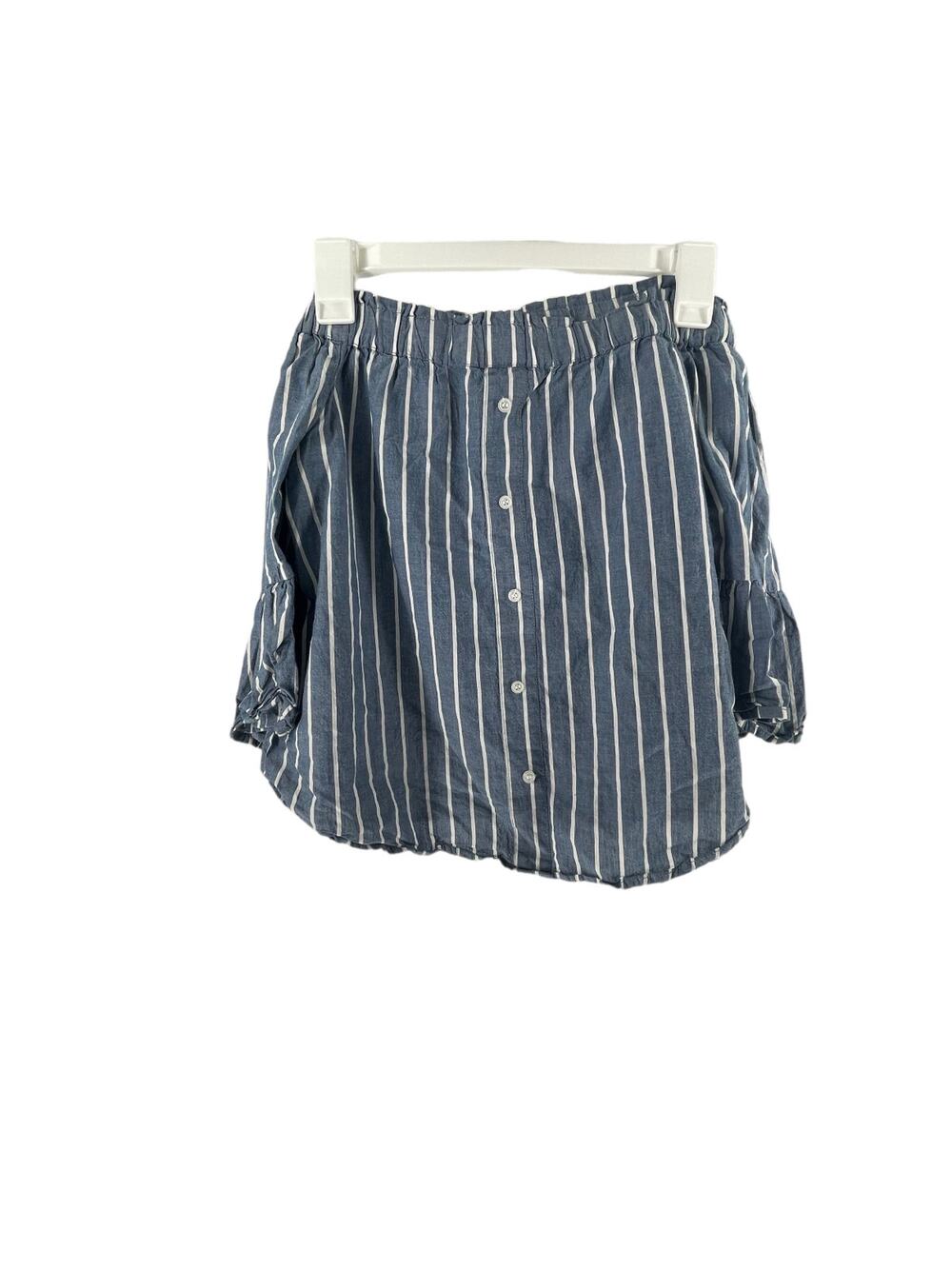 Hint of Blush Blue Striped Off-The-Shoulder Blouse Women's Size Small